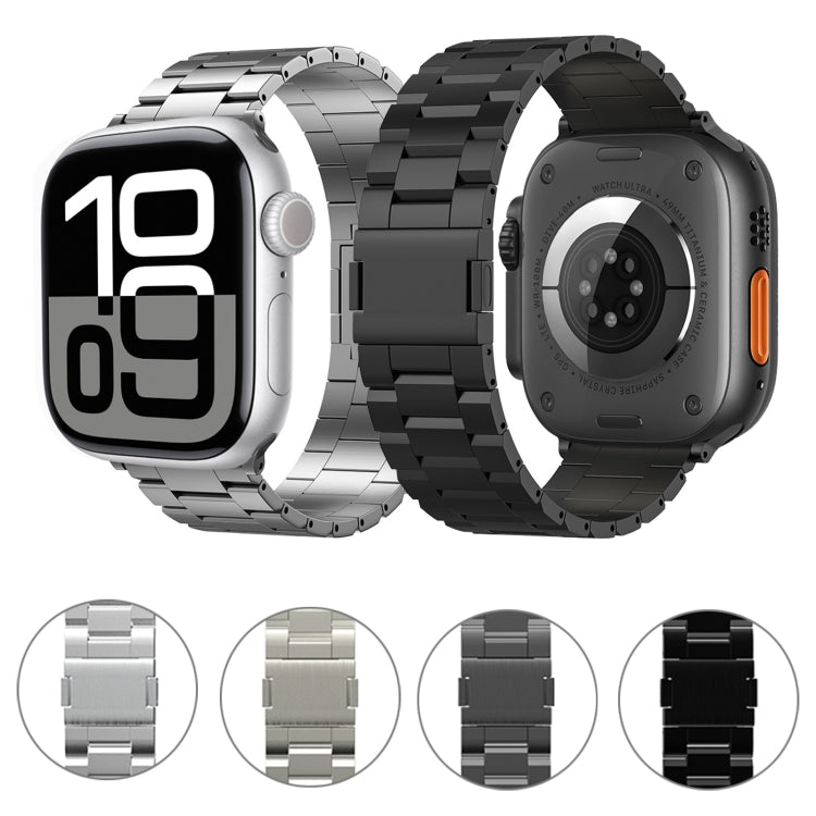 For Apple Watch 46mm / 49mm / 45mm / 44mm Tri-beads Magnetic Titanium Alloy Watch Band(Grey) by bashfashion