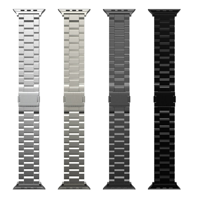 For Apple Watch 42mm / 41mm / 40mm / 38mm Tri-beads Magnetic Titanium Alloy Watch Band(Black) by bashfashion