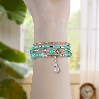 For Apple Watch 46mm / 49mm / 45mm / 44mm Four-row Copper Beads Chain Watch Band(Green) by bashfashion