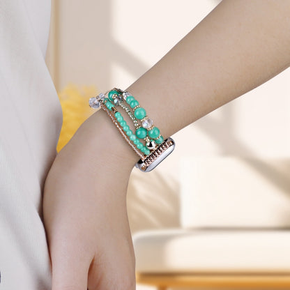 For Apple Watch 46mm / 49mm / 45mm / 44mm Four-row Copper Beads Chain Watch Band(Green) by bashfashion
