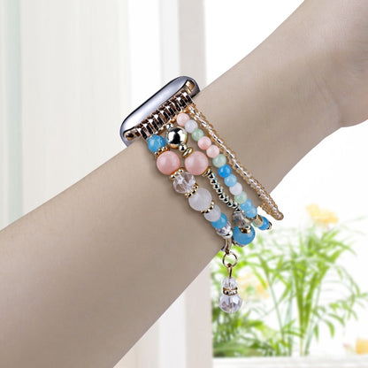 For Apple Watch 42mm / 41mm / 40mm / 38mm Four-row Copper Beads Chain Watch Band(Colorful) by bashfashion