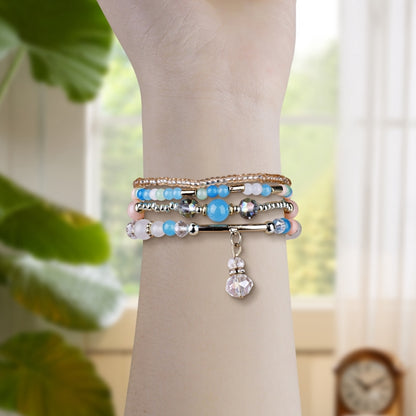 For Apple Watch 42mm / 41mm / 40mm / 38mm Four-row Copper Beads Chain Watch Band(Colorful) by bashfashion