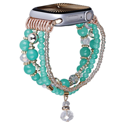 For Apple Watch 42mm / 41mm / 40mm / 38mm Four-row Copper Beads Chain Watch Band(Green) by bashfashion