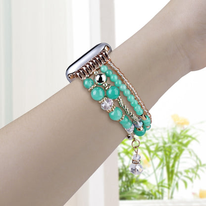 For Apple Watch 42mm / 41mm / 40mm / 38mm Four-row Copper Beads Chain Watch Band(Green) by bashfashion