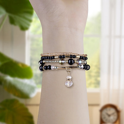 For Apple Watch 42mm / 41mm / 40mm / 38mm Four-row Copper Beads Chain Watch Band(Black) by bashfashion