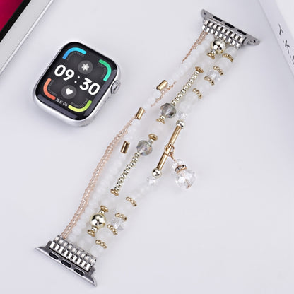 For Apple Watch 42mm / 41mm / 40mm / 38mm Four-row Copper Beads Chain Watch Band(White) by bashfashion