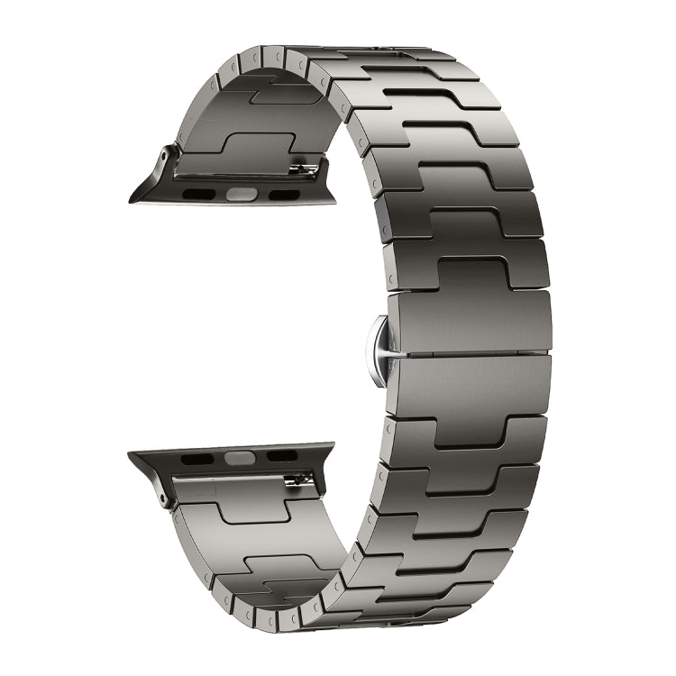 For Apple Watch 46mm / 49mm / 45mm / 44mm Side Release Stainless Steel Watch Band(Titanium) by bashfashion