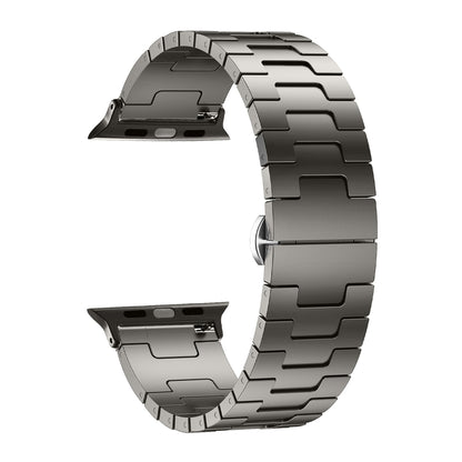 For Apple Watch 46mm / 49mm / 45mm / 44mm Side Release Stainless Steel Watch Band(Titanium) by bashfashion