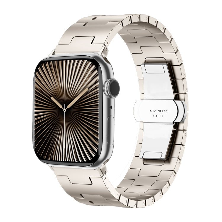 For Apple Watch 46mm / 49mm / 45mm / 44mm Side Release Stainless Steel Watch Band(Starlight) by bashfashion