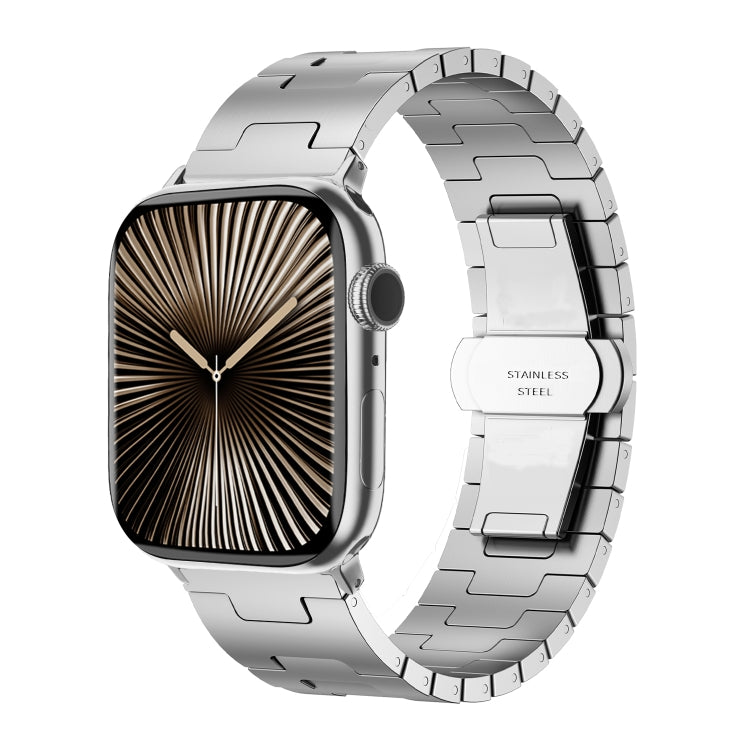 For Apple Watch 42mm / 41mm / 40mm / 38mm Side Release Stainless Steel Watch Band(Silver) by bashfashion