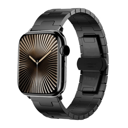 For Apple Watch 42mm / 41mm / 40mm / 38mm Side Release Stainless Steel Watch Band(Black) by bashfashion
