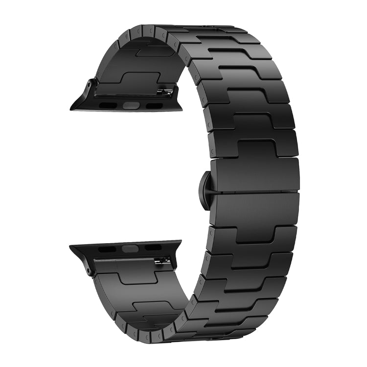For Apple Watch 42mm / 41mm / 40mm / 38mm Side Release Stainless Steel Watch Band(Black) by bashfashion