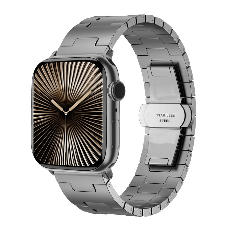 For Apple Watch 42mm / 41mm / 40mm / 38mm Side Release Stainless Steel Watch Band(Grey) by bashfashion