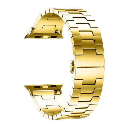 For Apple Watch 42mm / 41mm / 40mm / 38mm Side Release Stainless Steel Watch Band(Gold) by bashfashion