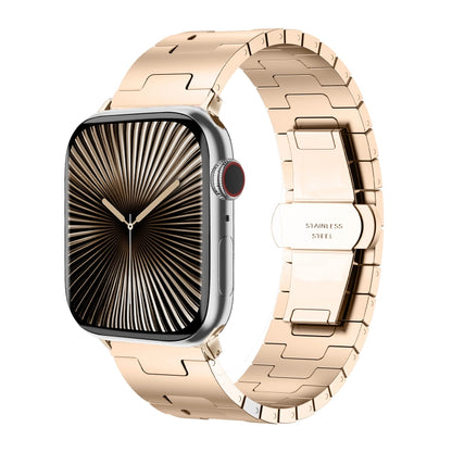 For Apple Watch 42mm / 41mm / 40mm / 38mm Side Release Stainless Steel Watch Band(Rose Gold) by bashfashion