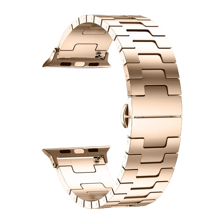 For Apple Watch 42mm / 41mm / 40mm / 38mm Side Release Stainless Steel Watch Band(Rose Gold) by bashfashion
