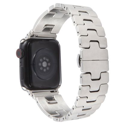 For Apple Watch 42mm / 41mm / 40mm / 38mm Quick Release Stainless Steel Watch Band(Silver) by bashfashion