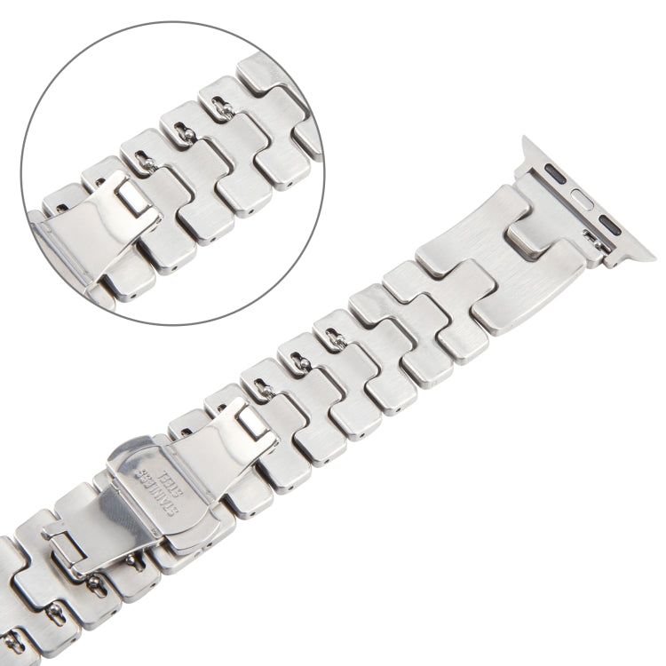 For Apple Watch 42mm / 41mm / 40mm / 38mm Quick Release Stainless Steel Watch Band(Silver) by bashfashion
