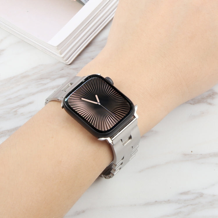 For Apple Watch 42mm / 41mm / 40mm / 38mm Quick Release Stainless Steel Watch Band(Silver) by bashfashion