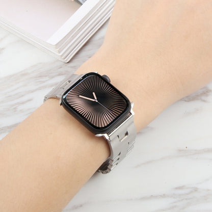 For Apple Watch 42mm / 41mm / 40mm / 38mm Quick Release Stainless Steel Watch Band(Silver) by bashfashion