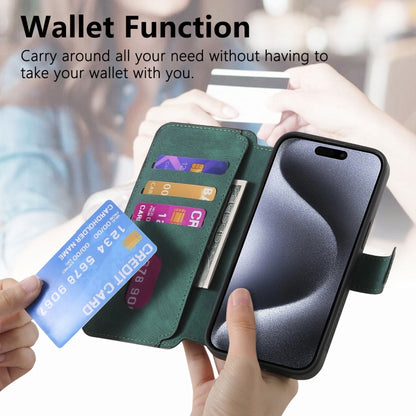 For iPhone 16 Pro Max CaseNeo MagSafe RFID Anti-theft Retro Leather Phone Case(Green) by CaseNeo