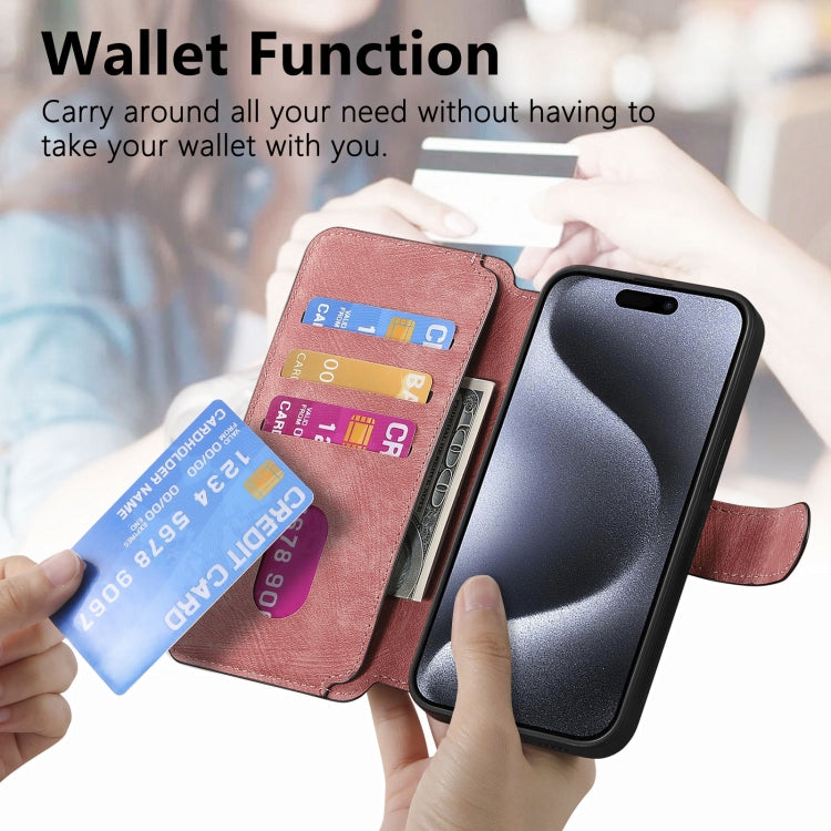 For iPhone 16 Pro Max CaseNeo MagSafe RFID Anti-theft Retro Leather Phone Case(Pink) by CaseNeo