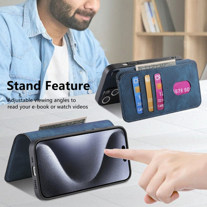 For iPhone 16 Pro CaseNeo MagSafe RFID Anti-theft Retro Leather Phone Case(Blue) by CaseNeo