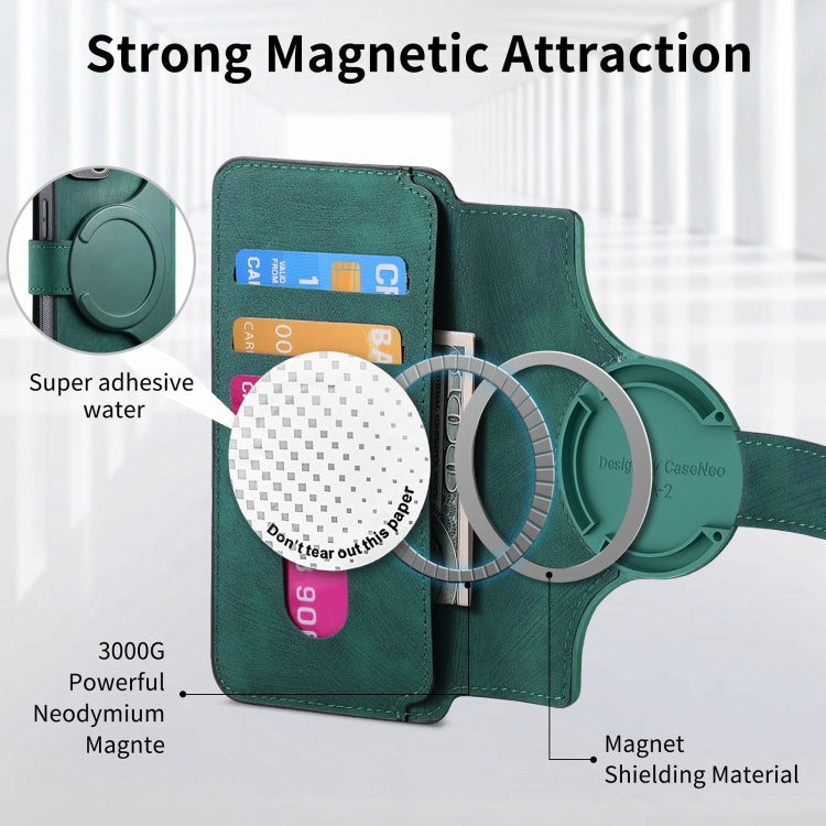For iPhone 16 Pro CaseNeo MagSafe RFID Anti-theft Retro Leather Phone Case(Green) by CaseNeo