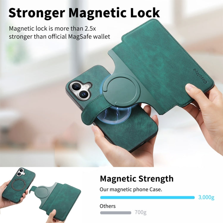 For iPhone 16 Plus CaseNeo MagSafe RFID Anti-theft Retro Leather Phone Case(Green) by CaseNeo