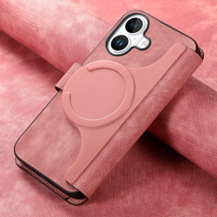 For iPhone 16 Plus CaseNeo MagSafe RFID Anti-theft Retro Leather Phone Case(Pink) by CaseNeo