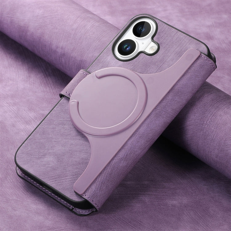 For iPhone 16 Plus CaseNeo MagSafe RFID Anti-theft Retro Leather Phone Case(Purple) by CaseNeo