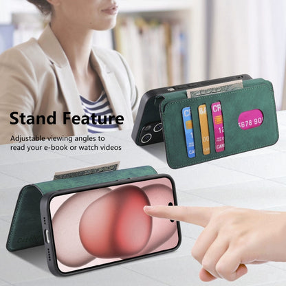 For iPhone 16 CaseNeo MagSafe RFID Anti-theft Retro Leather Phone Case(Green) by CaseNeo