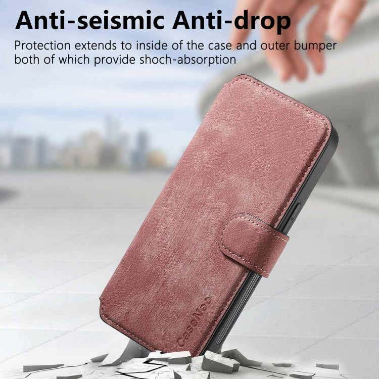 For iPhone 15 Pro Max CaseNeo MagSafe RFID Anti-theft Retro Leather Phone Case(Pink) by CaseNeo