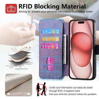 For iPhone 15 Pro Max CaseNeo MagSafe RFID Anti-theft Retro Leather Phone Case(Purple) by CaseNeo