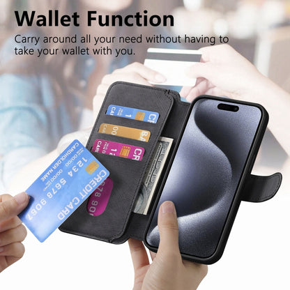 For iPhone 15 Pro CaseNeo MagSafe RFID Anti-theft Retro Leather Phone Case(Black) by CaseNeo