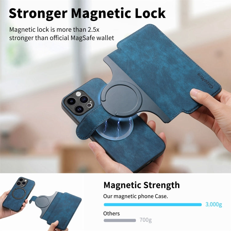 For iPhone 15 Pro CaseNeo MagSafe RFID Anti-theft Retro Leather Phone Case(Blue) by CaseNeo