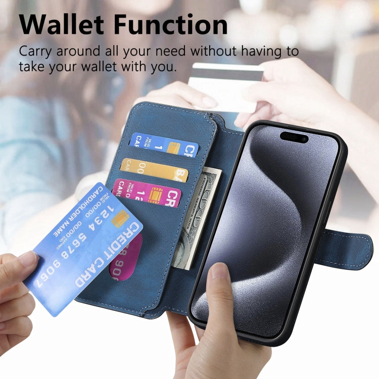 For iPhone 15 Pro CaseNeo MagSafe RFID Anti-theft Retro Leather Phone Case(Blue) by CaseNeo