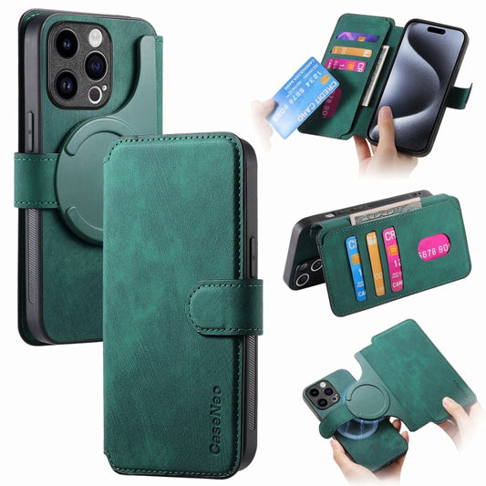 For iPhone 15 Pro CaseNeo MagSafe RFID Anti-theft Retro Leather Phone Case(Green) by CaseNeo