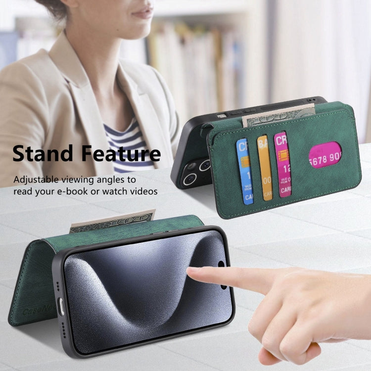 For iPhone 15 Pro CaseNeo MagSafe RFID Anti-theft Retro Leather Phone Case(Green) by CaseNeo