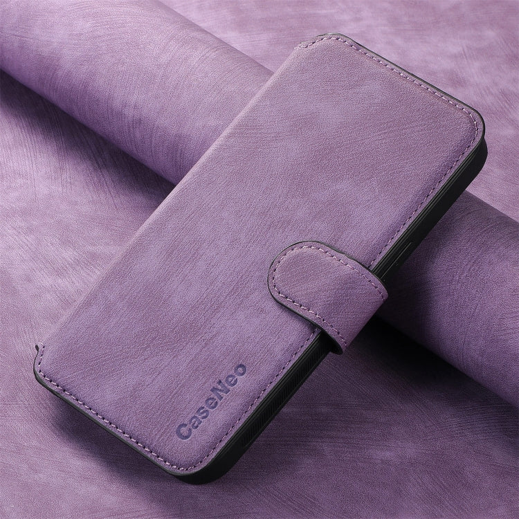 For iPhone 15 Pro CaseNeo MagSafe RFID Anti-theft Retro Leather Phone Case(Purple) by CaseNeo