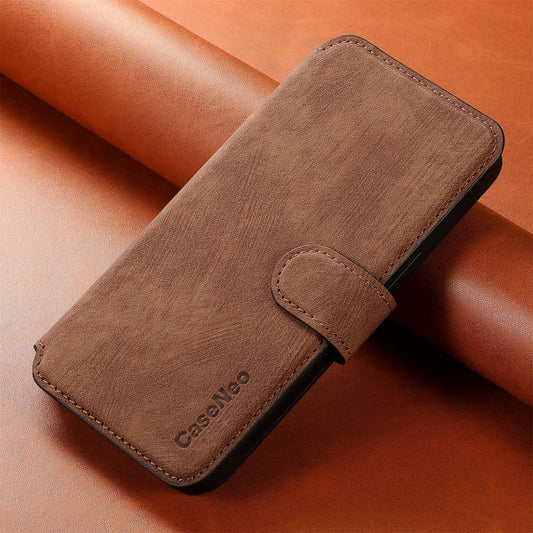 For iPhone 15 Plus CaseNeo MagSafe RFID Anti-theft Retro Leather Phone Case(Brown) by CaseNeo