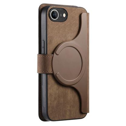 For iPhone 16e CaseNeo MagSafe RFID Anti-theft Retro Leather Phone Case(Brown) by CaseNeo