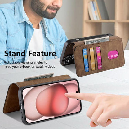 For iPhone 16e CaseNeo MagSafe RFID Anti-theft Retro Leather Phone Case(Brown) by CaseNeo