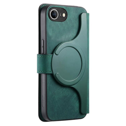 For iPhone 16e CaseNeo MagSafe RFID Anti-theft Retro Leather Phone Case(Green) by CaseNeo