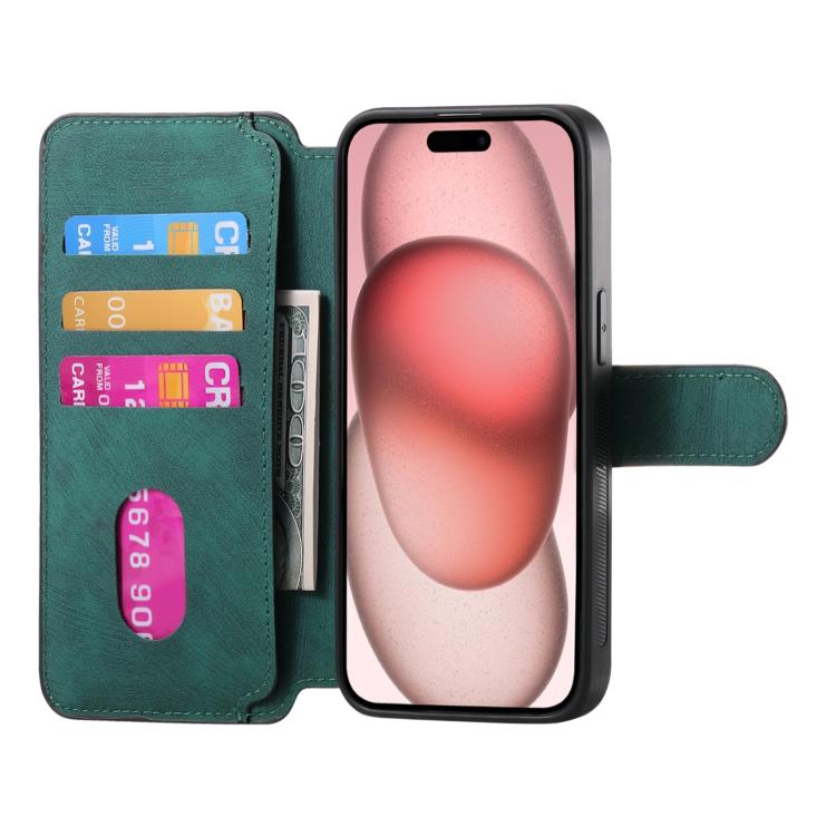For iPhone 16e CaseNeo MagSafe RFID Anti-theft Retro Leather Phone Case(Green) by CaseNeo
