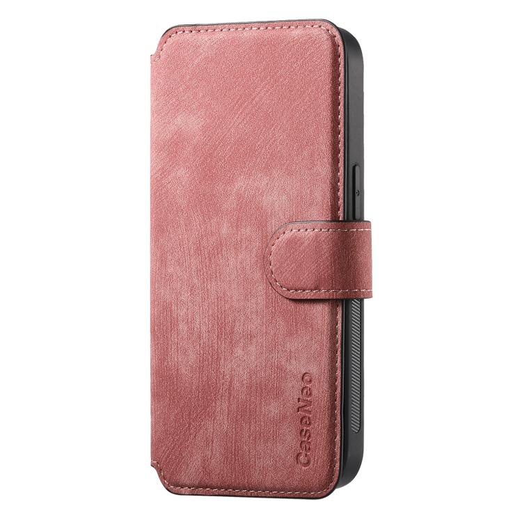 For iPhone 16e CaseNeo MagSafe RFID Anti-theft Retro Leather Phone Case(Pink) by CaseNeo