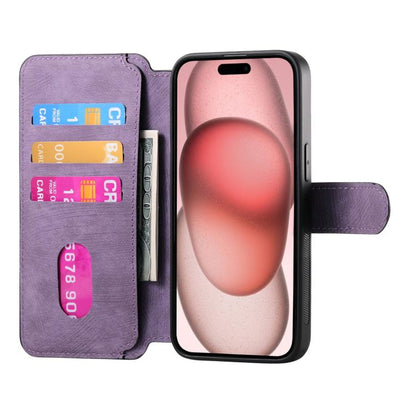 For iPhone 16e CaseNeo MagSafe RFID Anti-theft Retro Leather Phone Case(Purple) by CaseNeo