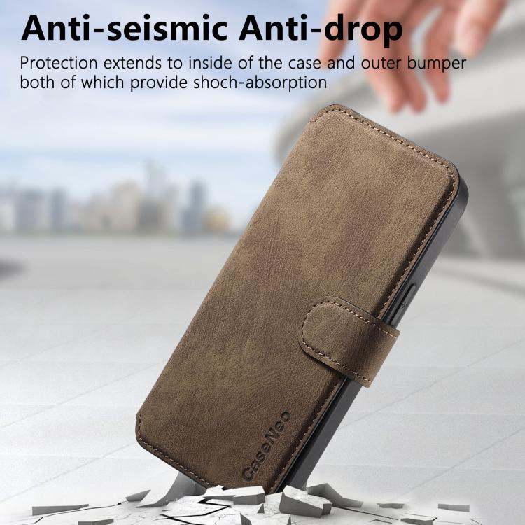 For iPhone 17 Pro Max CaseNeo MagSafe RFID Anti-theft Retro Leather Phone Case(Brown) by CaseNeo