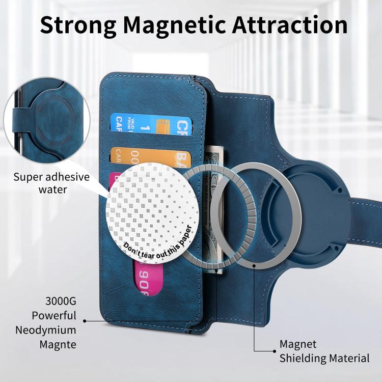 For iPhone 17 Pro CaseNeo MagSafe RFID Anti-theft Retro Leather Phone Case(Blue) by CaseNeo