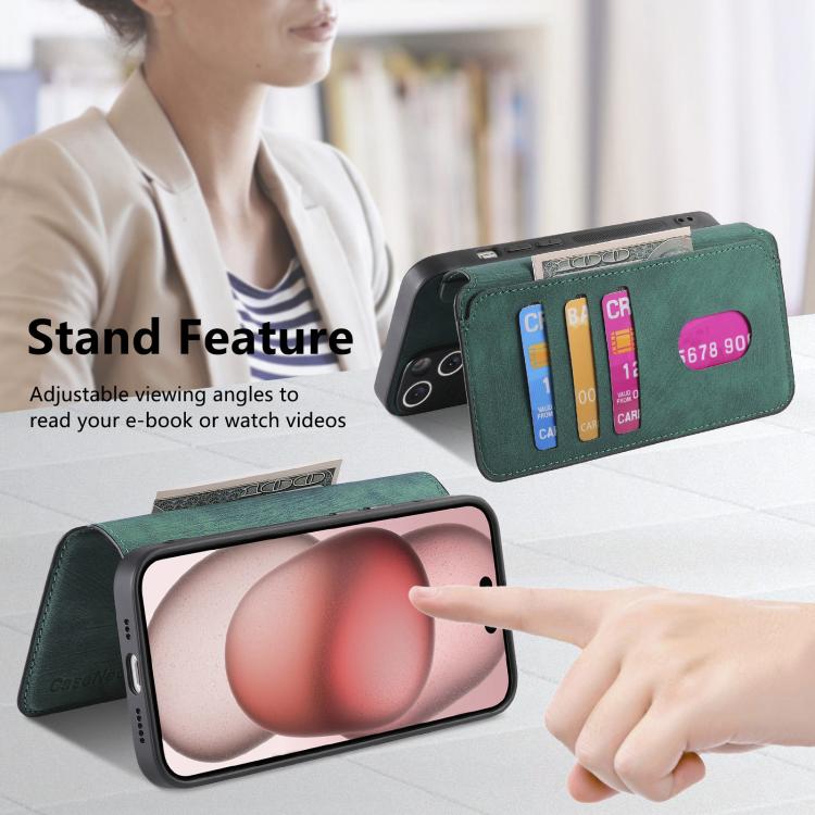 For iPhone 17 Pro CaseNeo MagSafe RFID Anti-theft Retro Leather Phone Case(Green) by CaseNeo